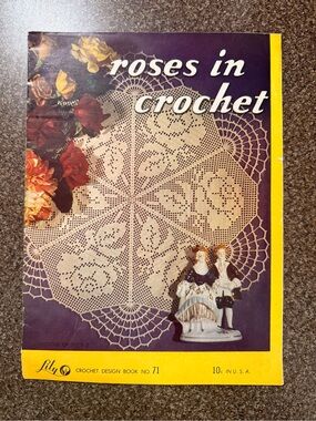 Vintage Lily “Roses in Crochet” Pattern Book No. 71 Mid Century